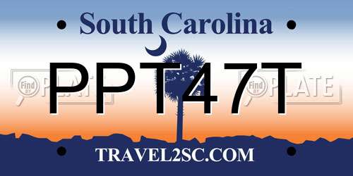PPT47T South Carolina License Plate