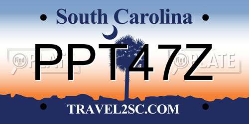 PPT47Z South Carolina License Plate