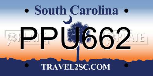 PPU662 South Carolina License Plate