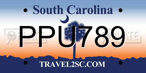 PPU789 South Carolina License Plate