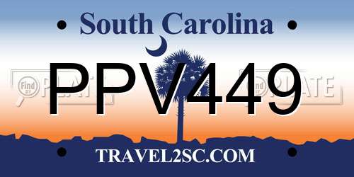 PPV449 South Carolina License Plate
