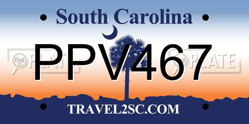 PPV467 South Carolina License Plate