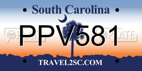 PPV581 South Carolina License Plate