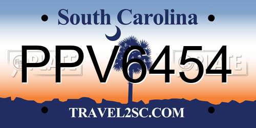 PPV6454 South Carolina License Plate