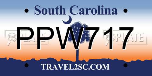 PPW717 South Carolina License Plate