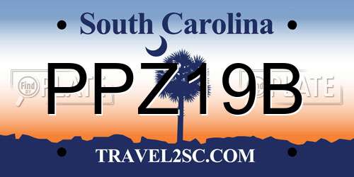 PPZ19B South Carolina License Plate