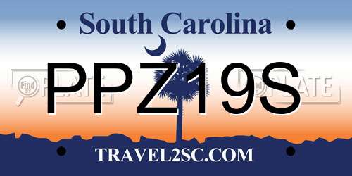 PPZ19S South Carolina License Plate