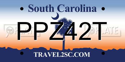 PPZ42T South Carolina License Plate