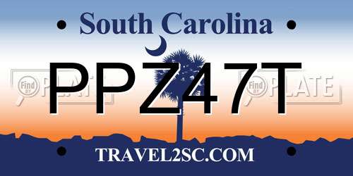 PPZ47T South Carolina License Plate