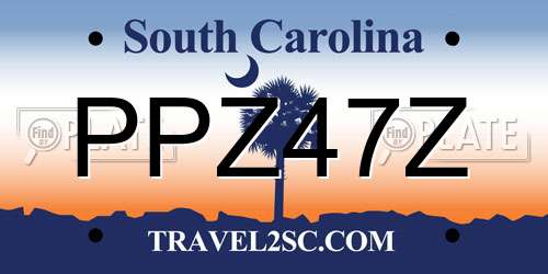 PPZ47Z South Carolina License Plate