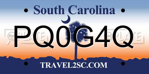 PQ0G4Q South Carolina License Plate
