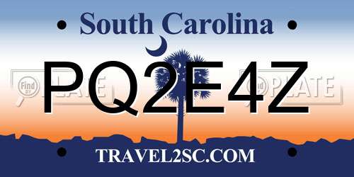 PQ2E4Z South Carolina License Plate