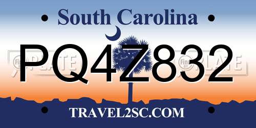 PQ4Z832 South Carolina License Plate