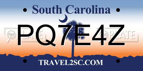 PQ7E4Z South Carolina License Plate