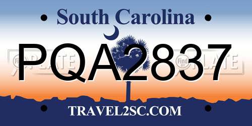 PQA2837 South Carolina License Plate