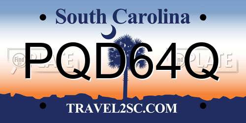 PQD64Q South Carolina License Plate
