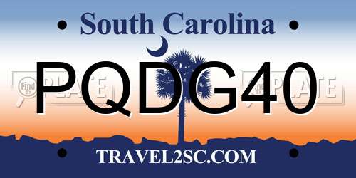 PQDG40 South Carolina License Plate