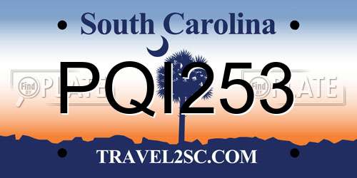 PQI253 South Carolina License Plate