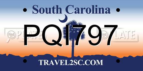 PQI797 South Carolina License Plate