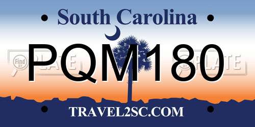 PQM180 South Carolina License Plate