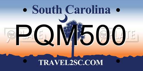 PQM500 South Carolina License Plate