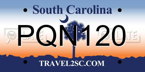 PQN120 South Carolina License Plate