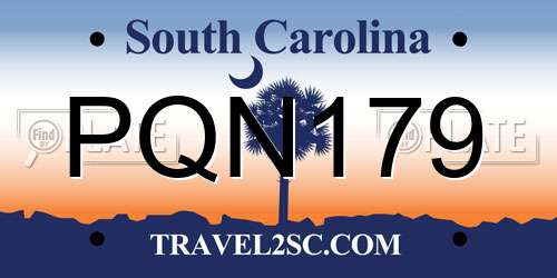 PQN179 South Carolina License Plate