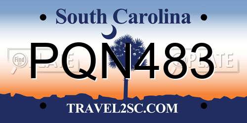 PQN483 South Carolina License Plate