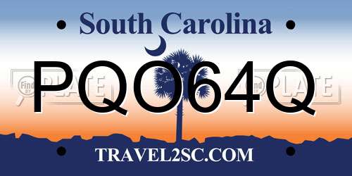 PQO64Q South Carolina License Plate