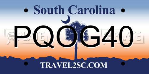 PQOG40 South Carolina License Plate