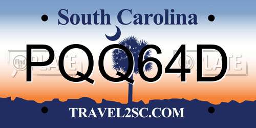 PQQ64D South Carolina License Plate