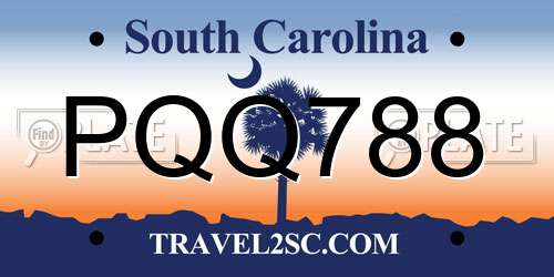 PQQ788 South Carolina License Plate