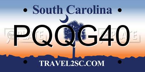 PQQG40 South Carolina License Plate
