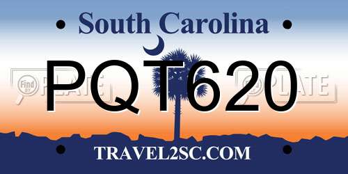 PQT620 South Carolina License Plate