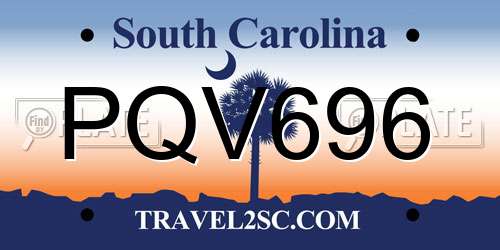 PQV696 South Carolina License Plate