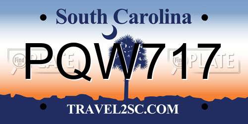 PQW717 South Carolina License Plate