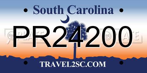 PR24200 South Carolina License Plate