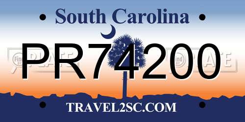 PR74200 South Carolina License Plate