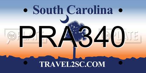 PRA340 South Carolina License Plate