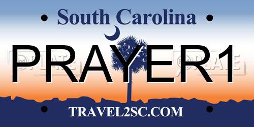 PRAYER1 South Carolina License Plate