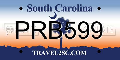 PRB599 South Carolina License Plate