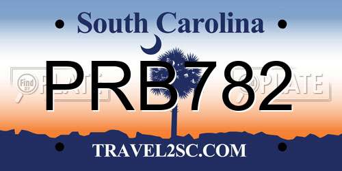 PRB782 South Carolina License Plate