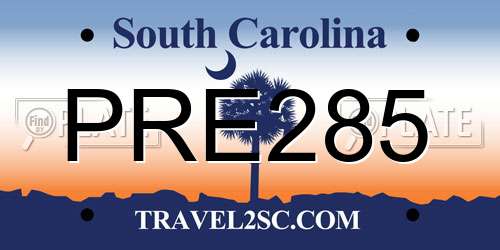 PRE285 South Carolina License Plate
