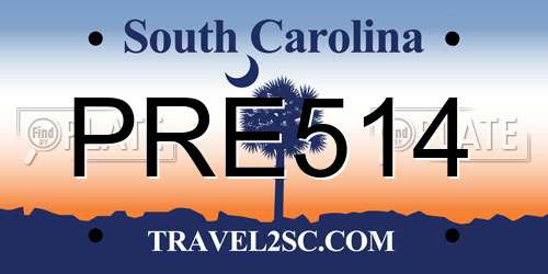 PRE514 South Carolina License Plate
