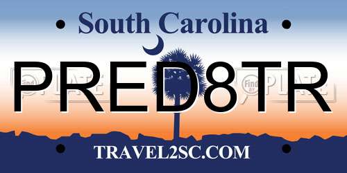 PRED8TR South Carolina License Plate