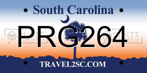 PRG264 South Carolina License Plate