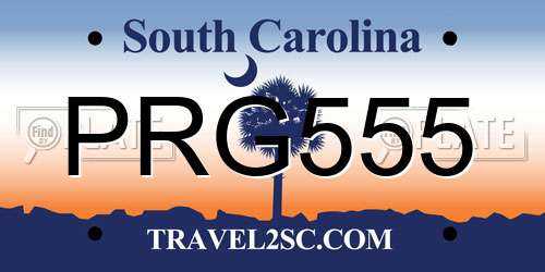 PRG555 South Carolina License Plate