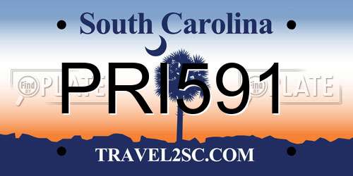 PRI591 South Carolina License Plate