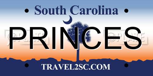 PRINCES South Carolina License Plate