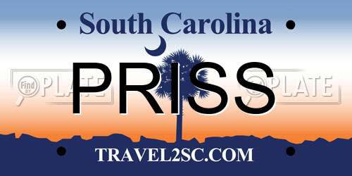 PRISS South Carolina License Plate